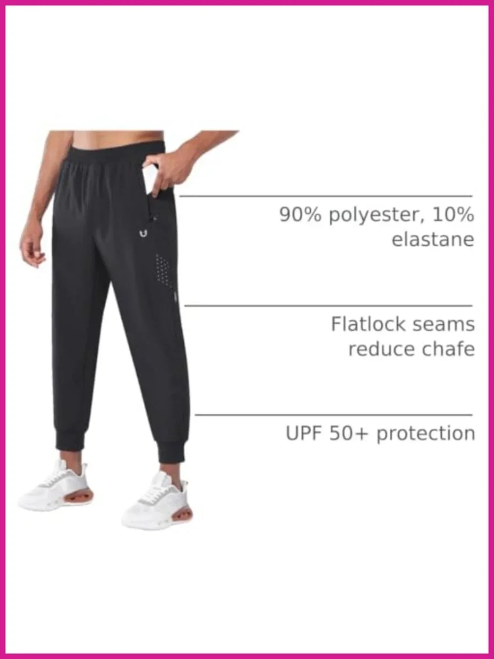 Men's Fleece Lined Joggers Winter Warm Sweatpants with Zipper Pockets